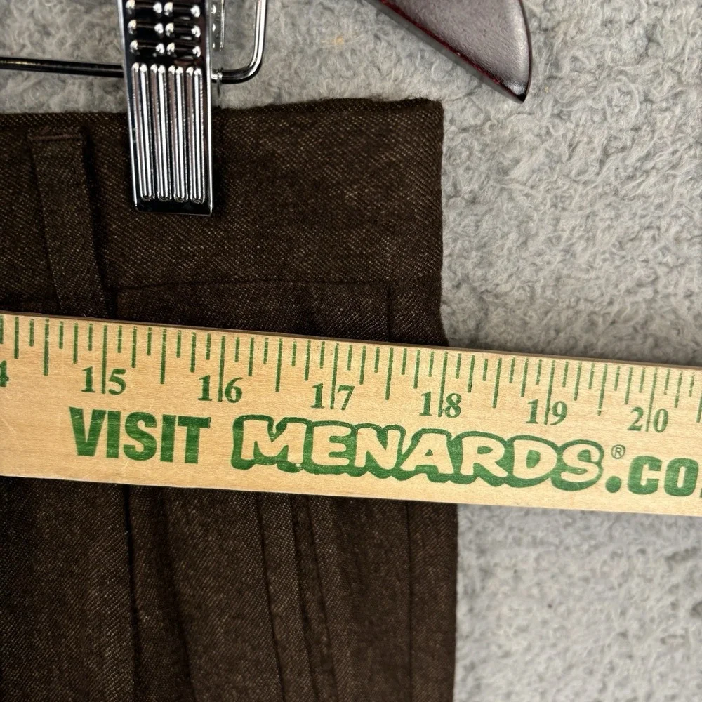 St Croix Dress‎ Pants Men 35x28 Brown Pleated Trousers Silk Wool Italy